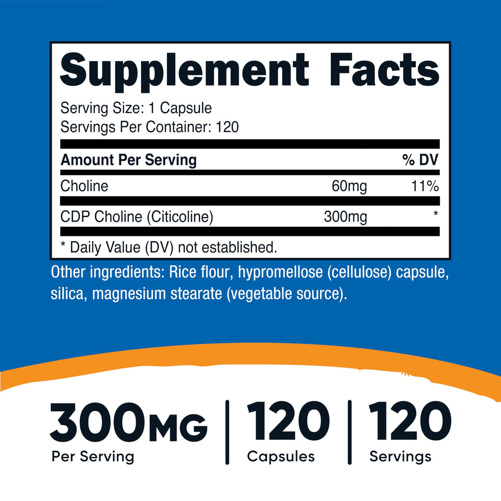 CDP Choline 300mg 120 Vegetarian Capsules K24865