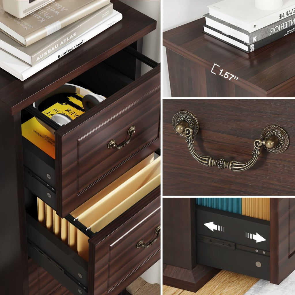 4 Drawer Dark Walnut File Cabinet K50959