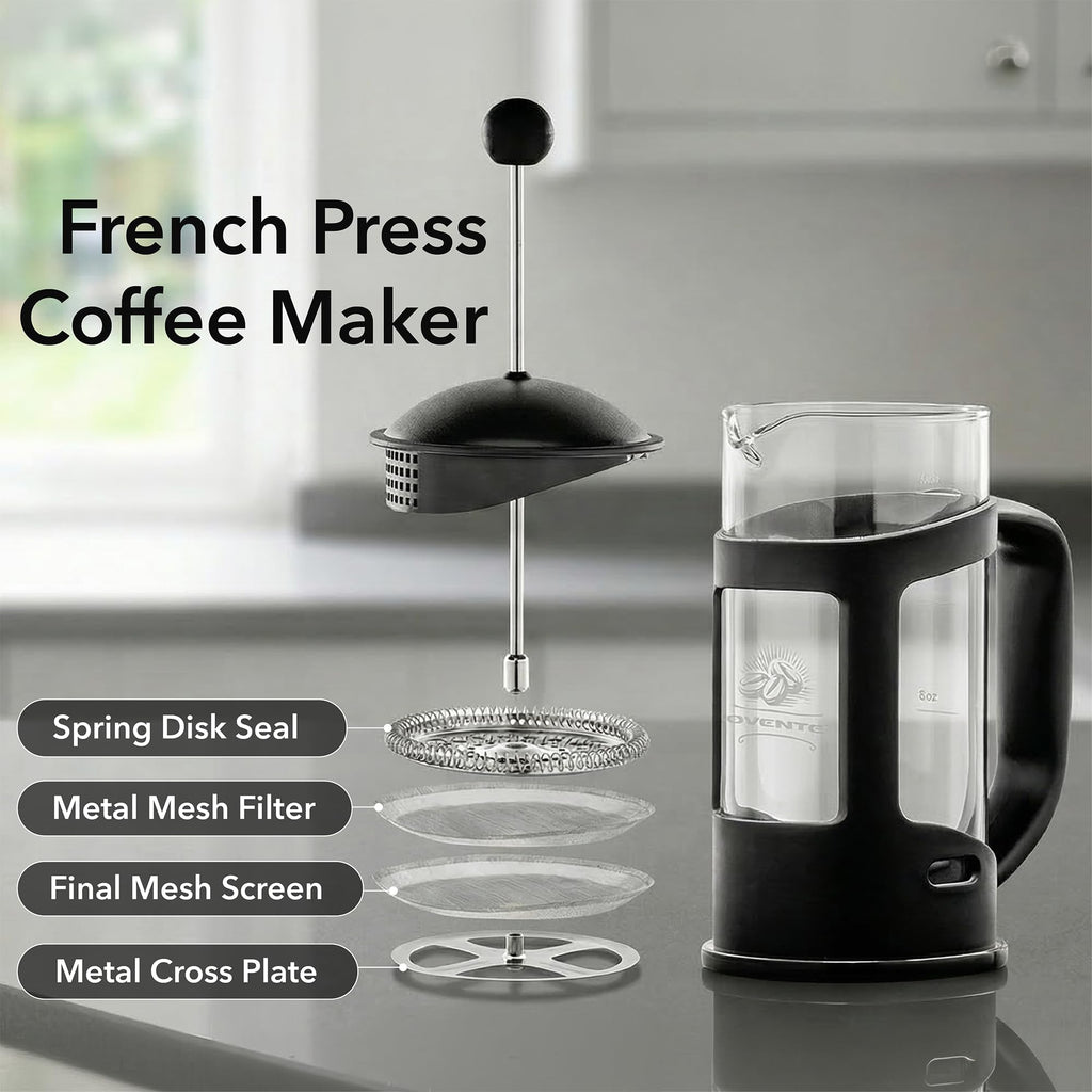 French Press Coffee Maker 12oz Black T679