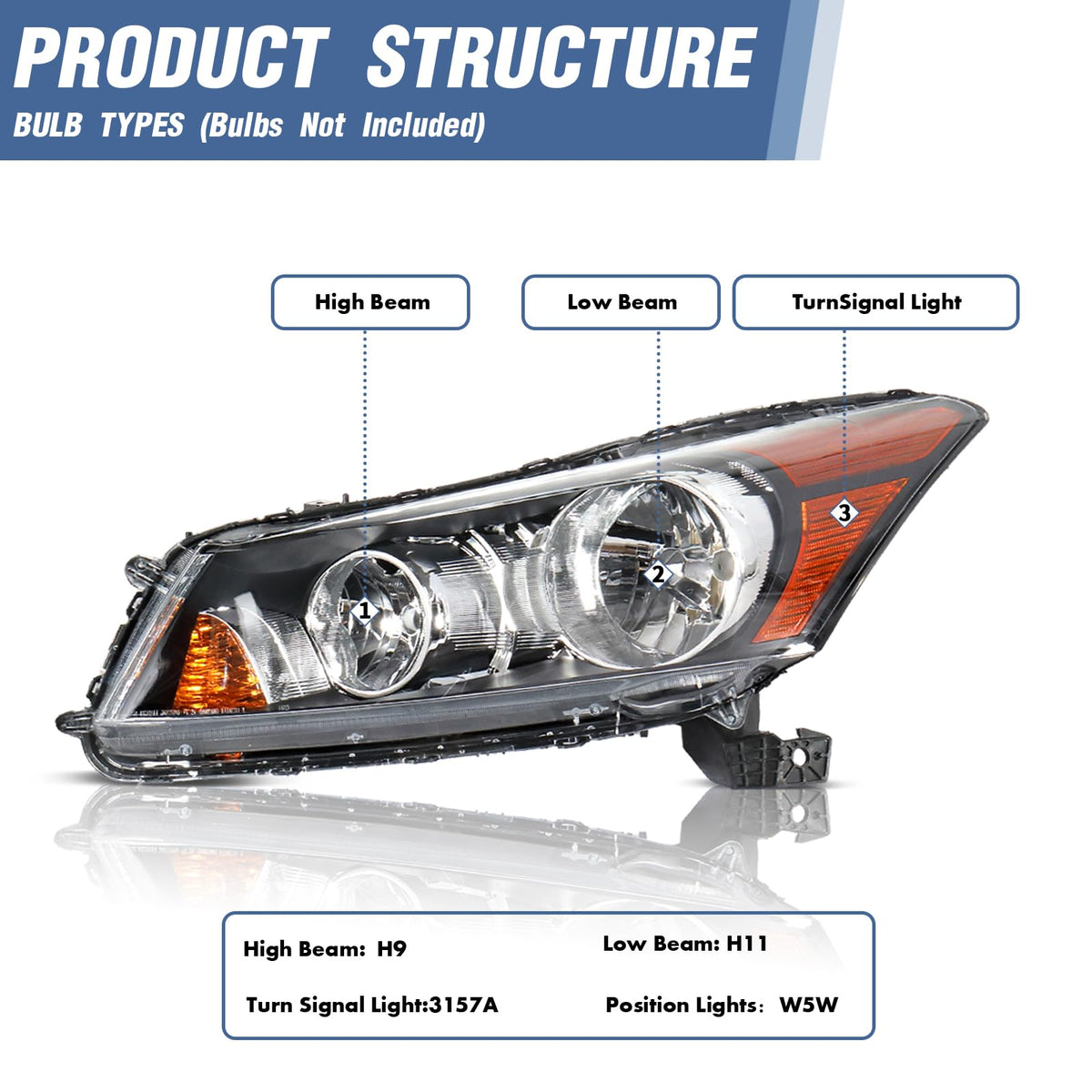 Headlights Assembly Replacement 4Dr W994