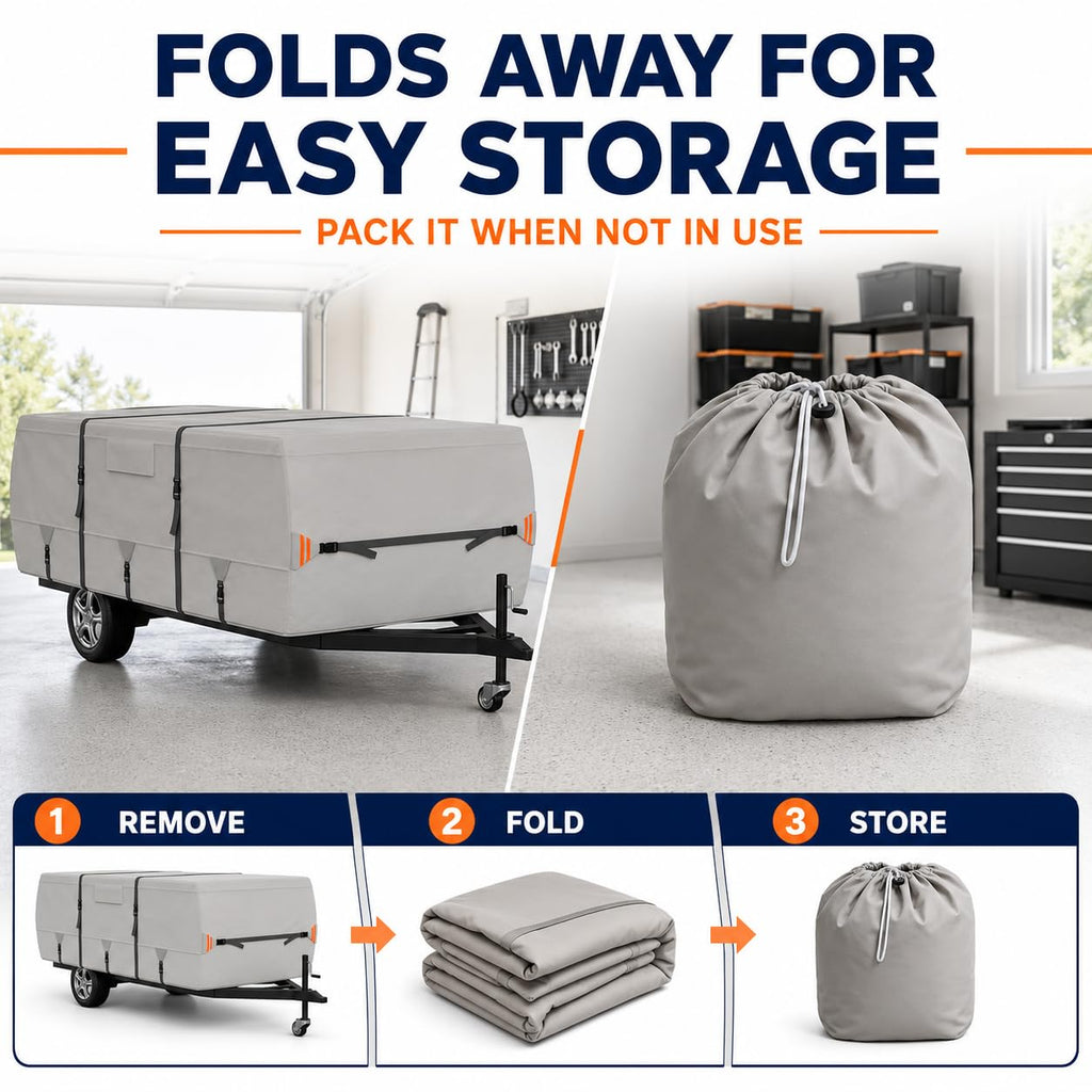 Water-Resistant Pop Up Camper Cover with Straps Q305322