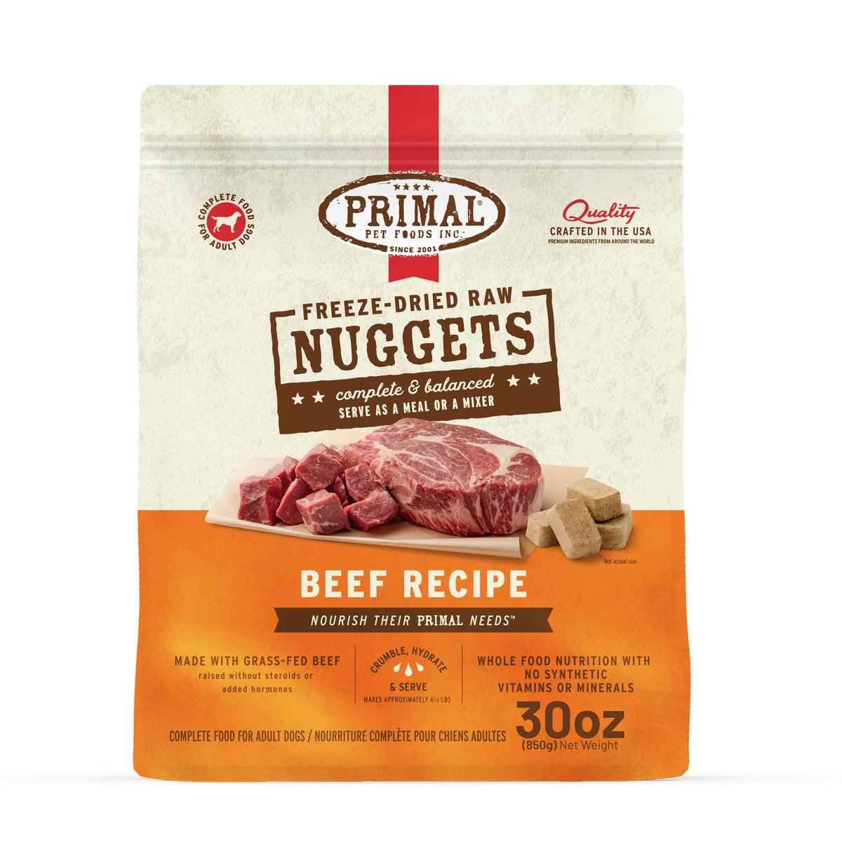 Freeze Dried Raw Dog Food Nuggets Beef 30 oz Z639
