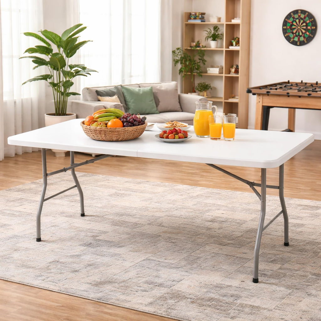 6FT Plastic Folding Table with Lock and Handle L613
