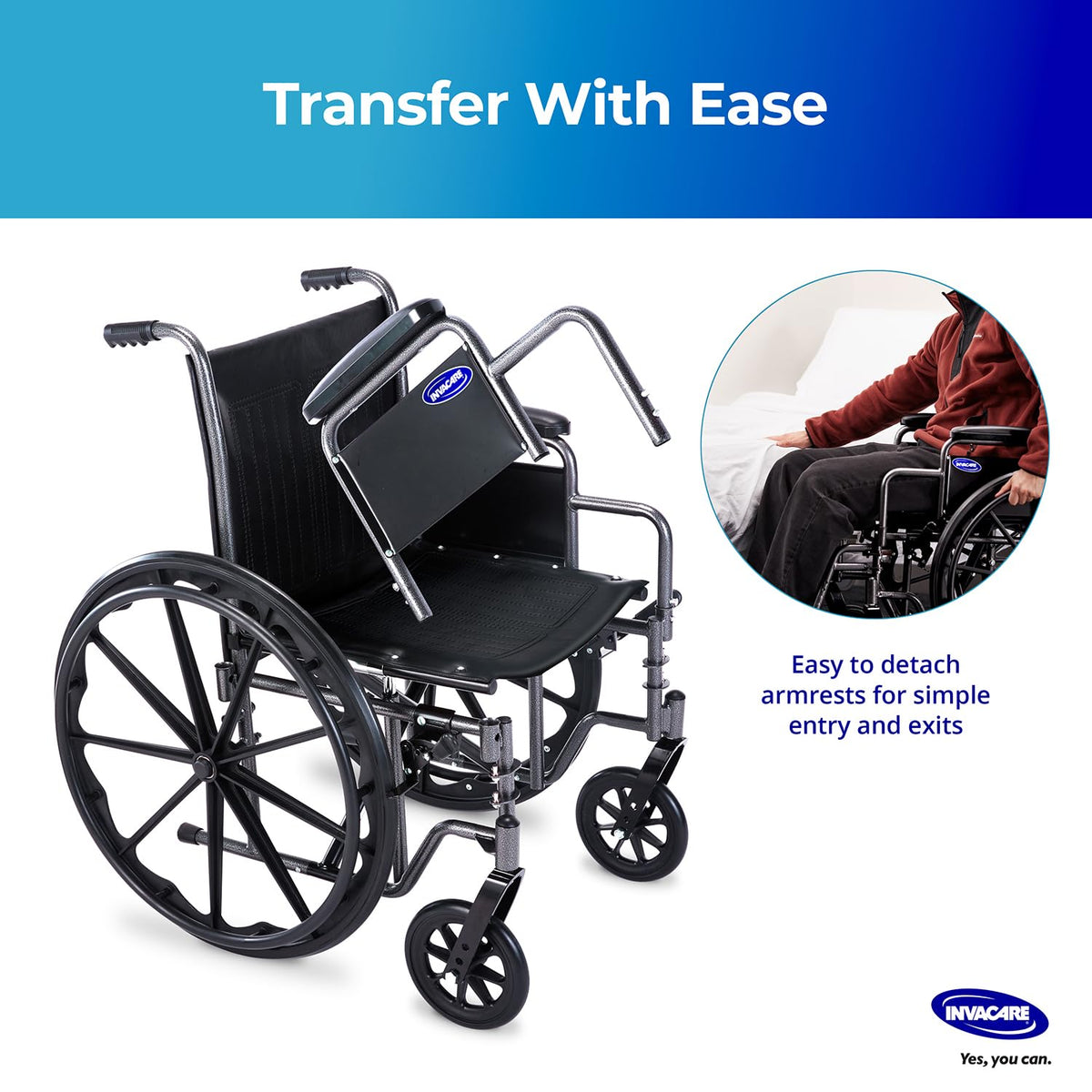 Portable Folding Lightweight Manual Wheelchair 18 Inch Seat K923