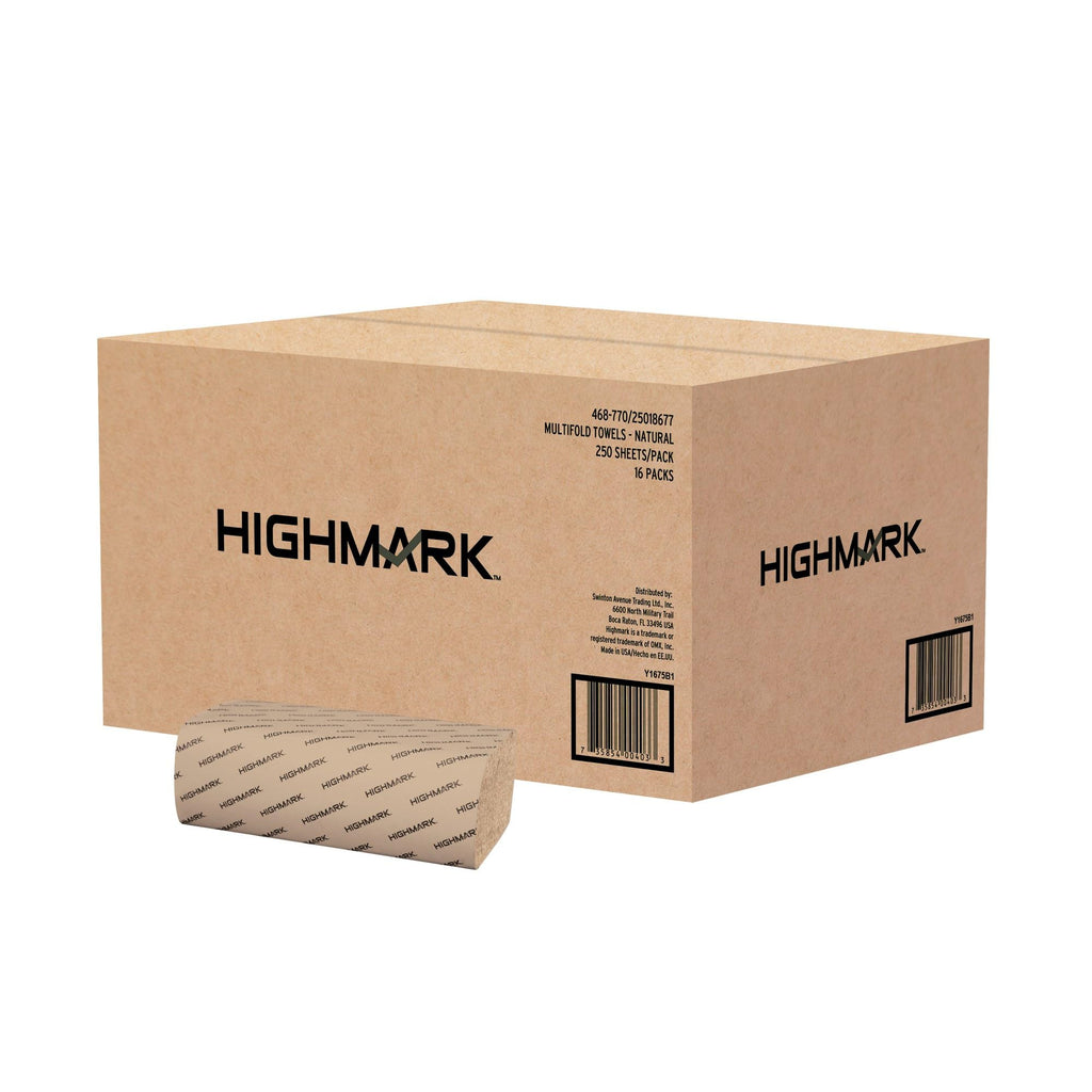 100% Recycled Multifold Paper Towels, Natural, 250 Per Sleeve, Case Of 16 Sleeves E821