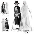 2 Pack Life Size Skeleton Bride and Groom with LED Glowing Eyes and Movable Joints I103