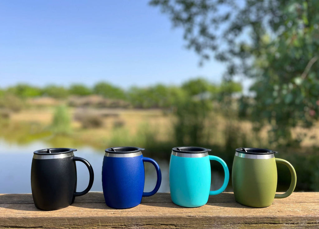 Stainless Steel Insulated Coffee Mugs Set of 2 14oz J342