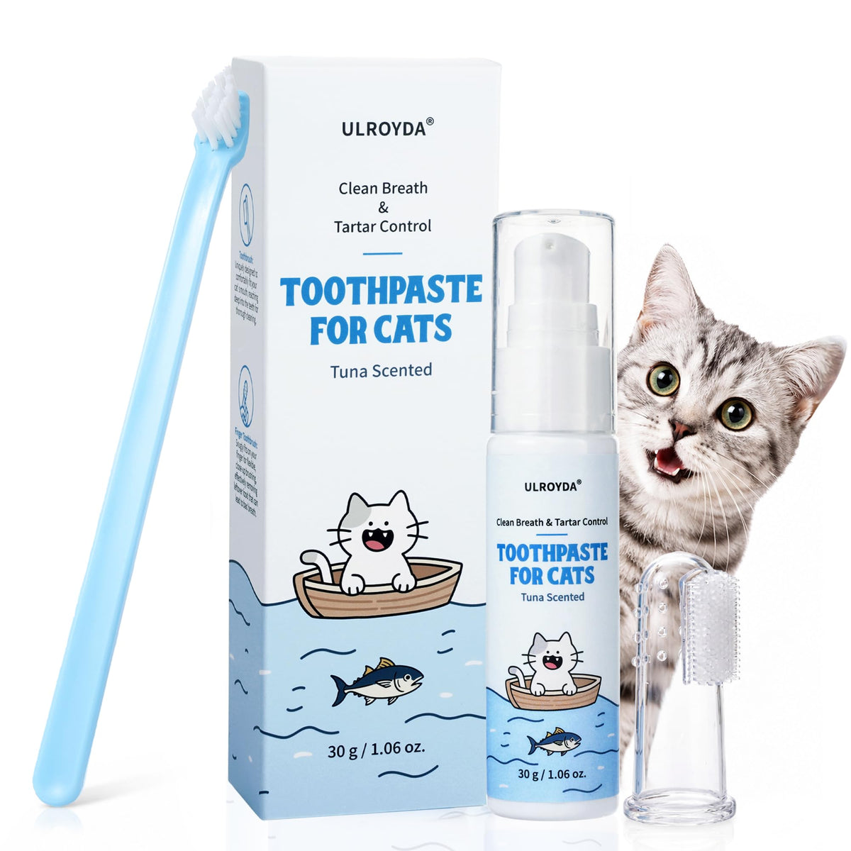 Tuna Flavor Toothpaste 1.06 oz with Toothbrush & Finger Brush U121