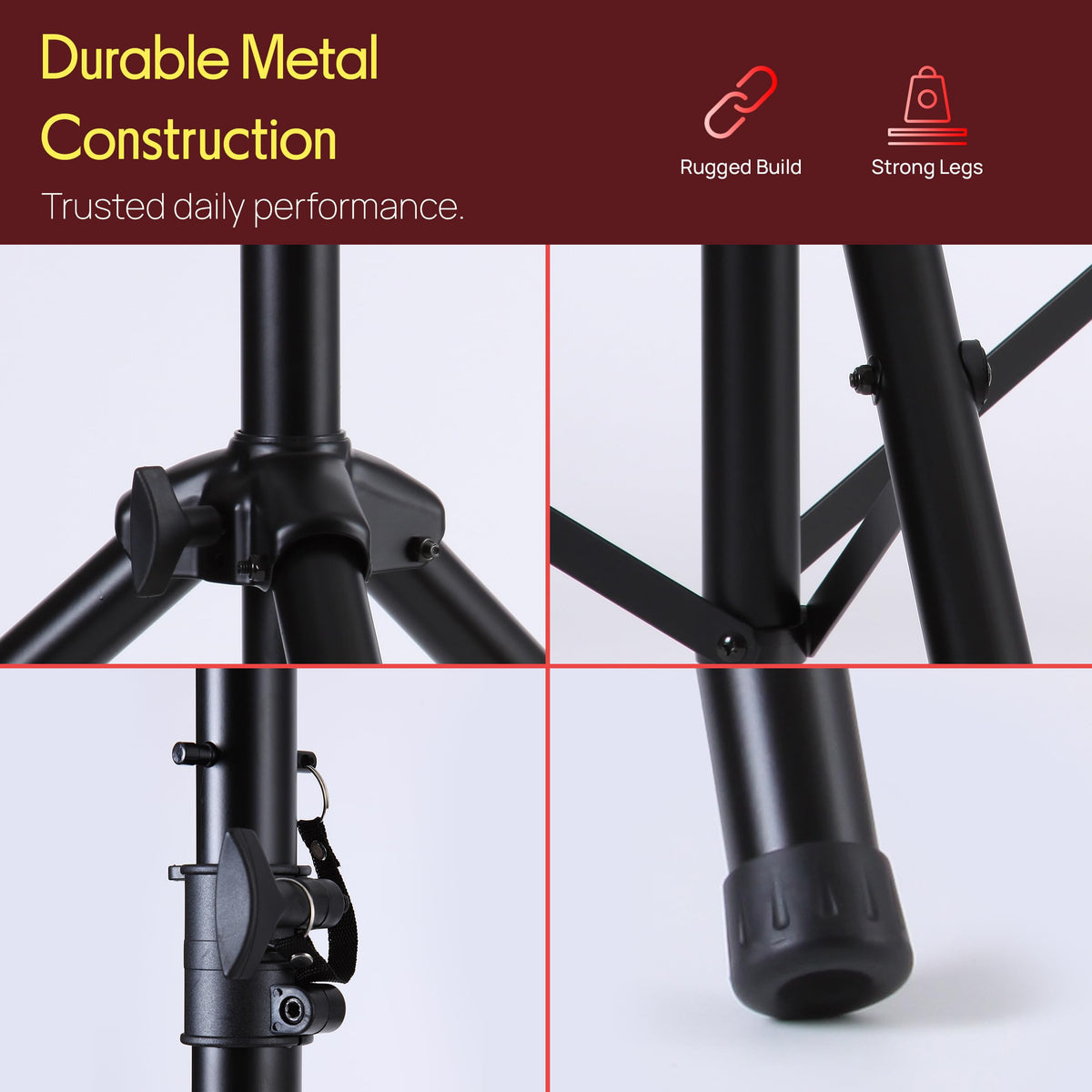 Black Dual Speaker Stand Kit with Storage Bag G848