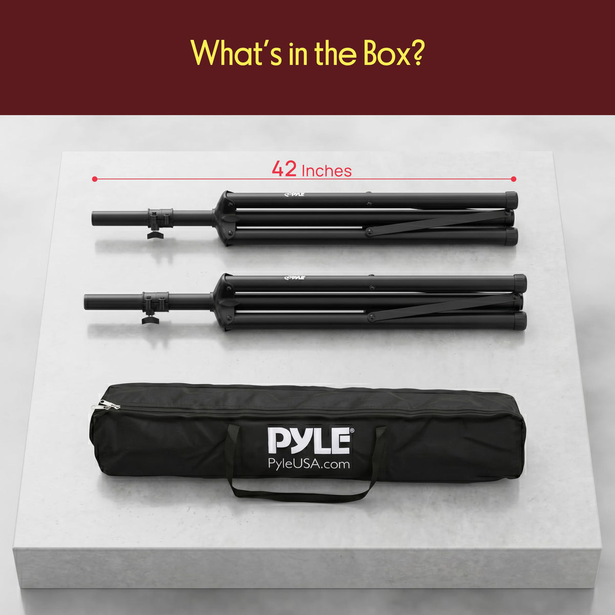 Black Dual Speaker Stand Kit with Storage Bag G848