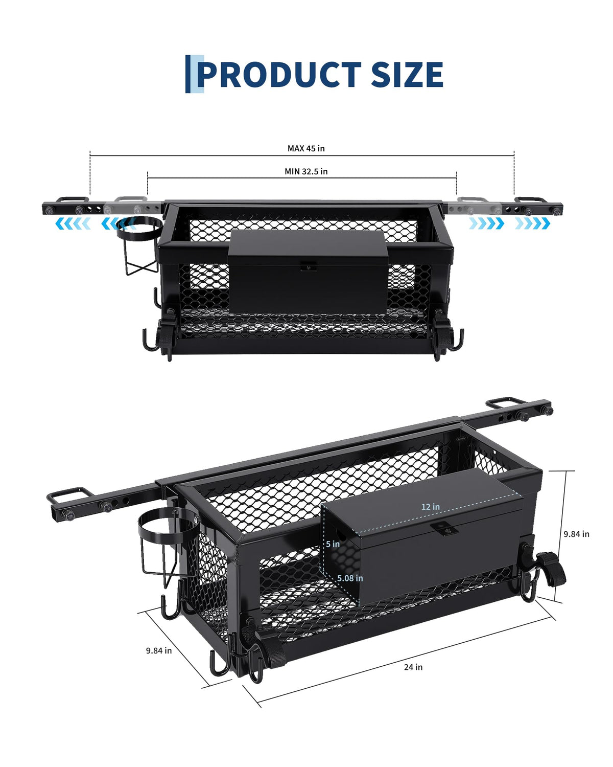 Black Tractor Tool Box Basket Attachment U296453