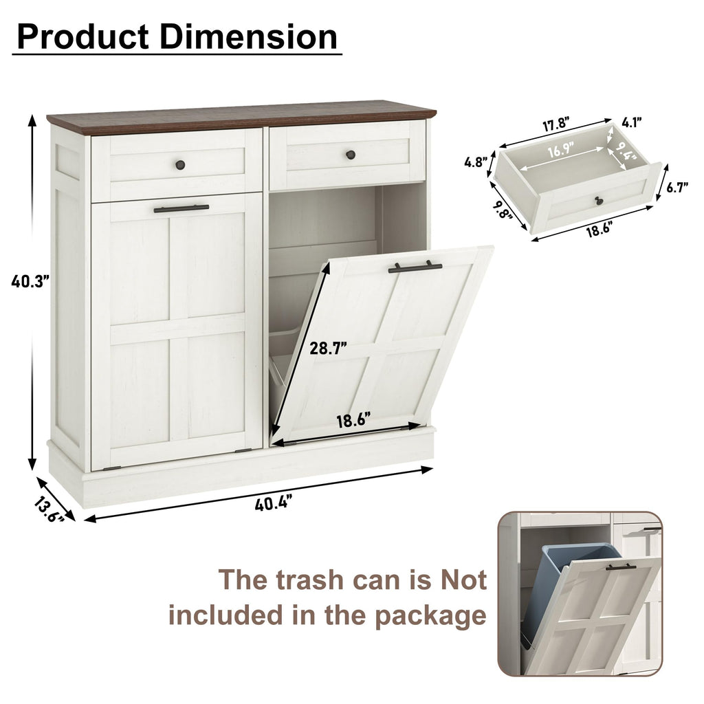 13 Gallon Double Tilt-Out Trash Can Cabinet F468