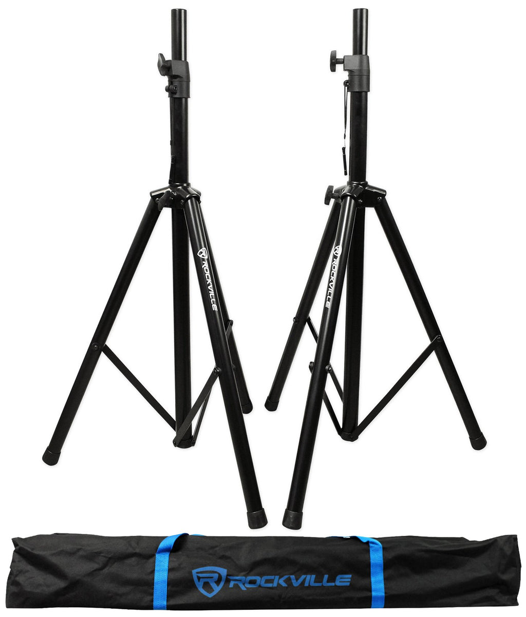 Black Tripod Speaker Stands Pair with Carrying Case L677