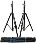 Black Tripod Speaker Stands Pair with Carrying Case L677