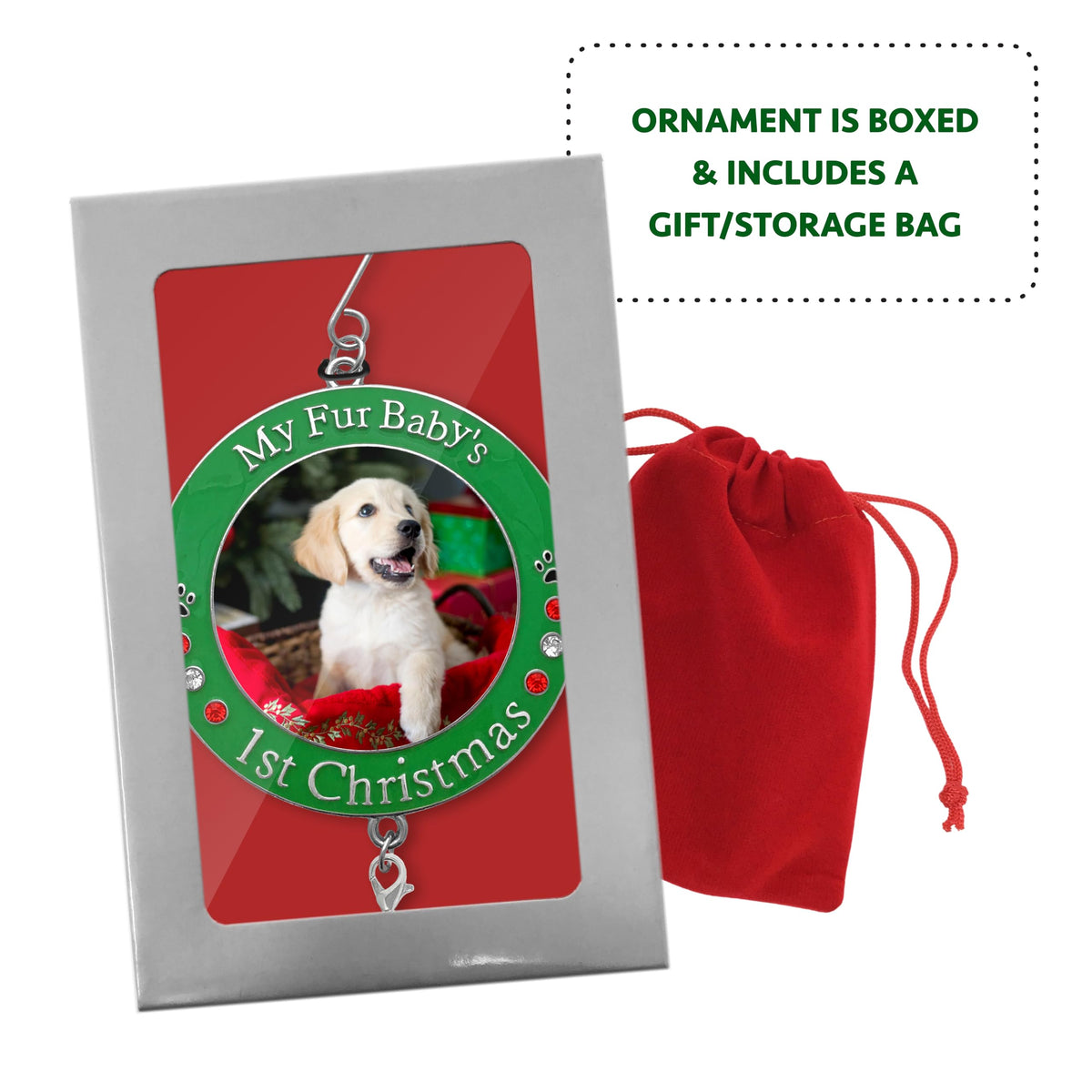 Dog Christmas Photo Ornament 3-Pack 3 Inch Z594860