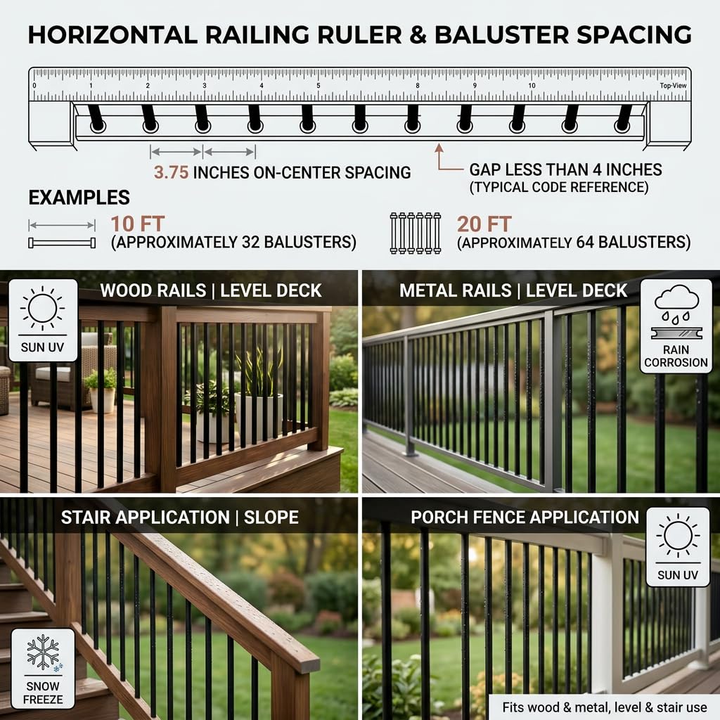 120 Pack 32" Black Aluminum Deck Balusters K695
