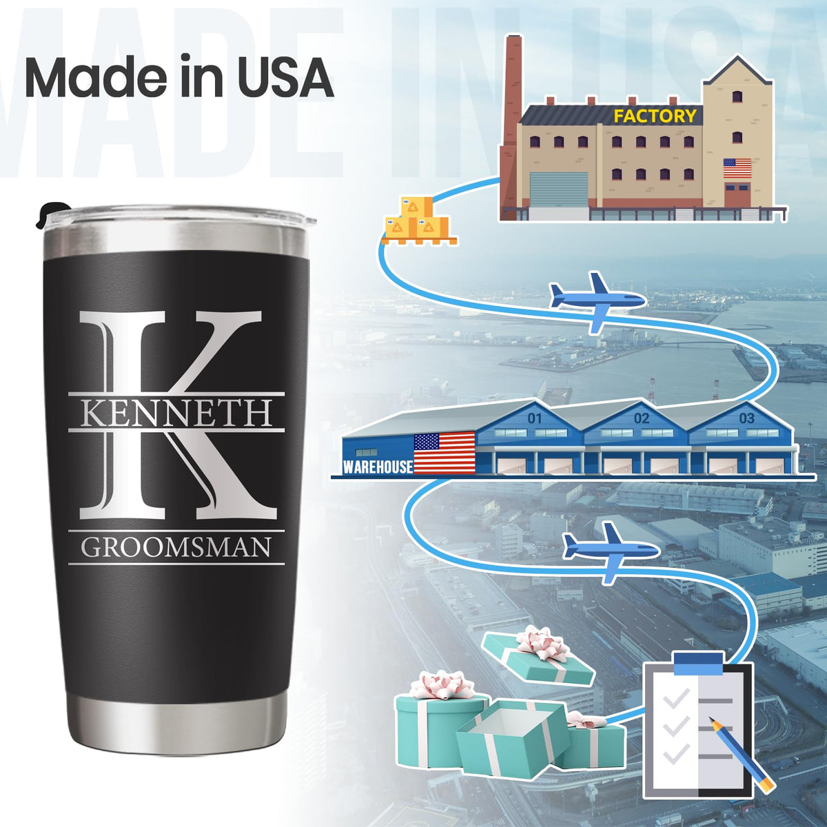20 Oz Custom Tumbler with Lid E61840
