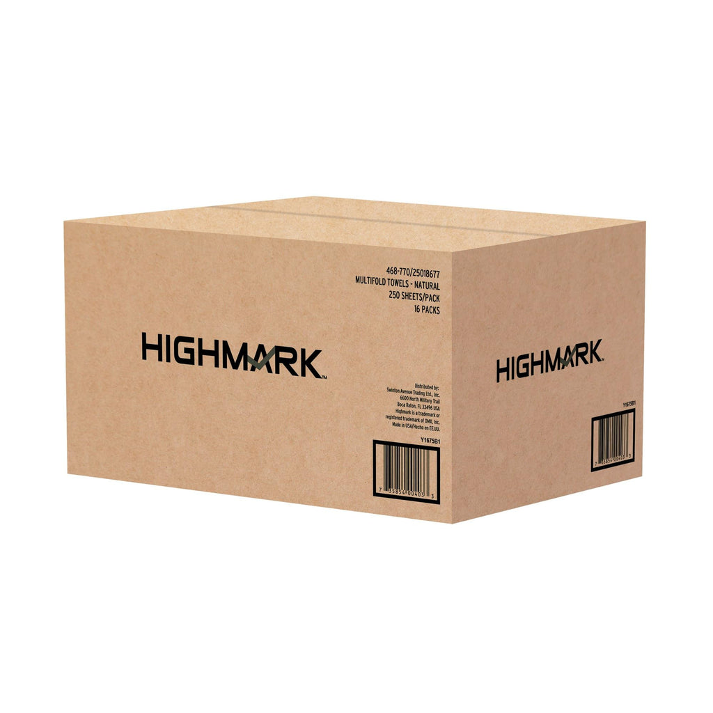 100% Recycled Multifold Paper Towels, Natural, 250 Per Sleeve, Case Of 16 Sleeves E821