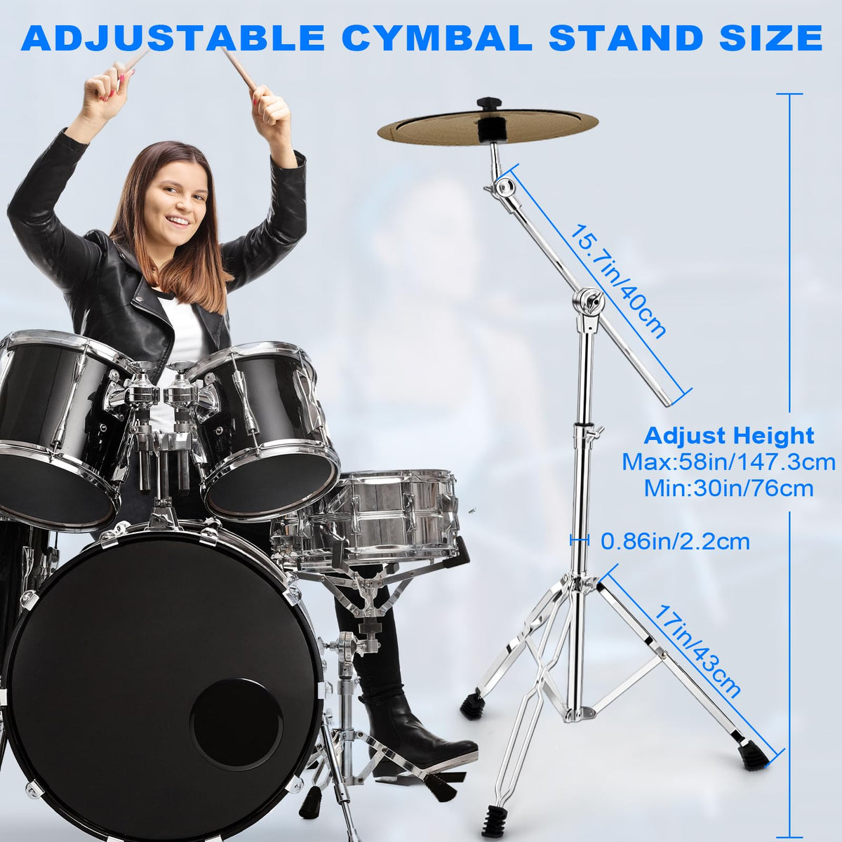 Adjustable 2 Pack Cymbal Boom Stand F4193