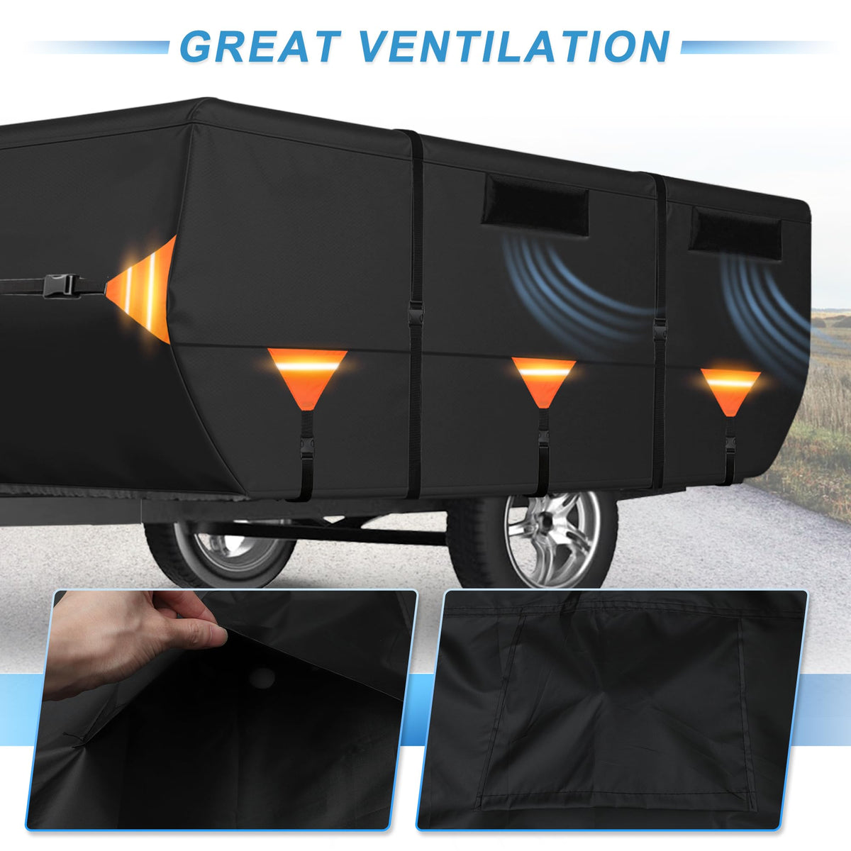 14ft-16ft Heavy Duty Oxford Waterproof Pop-Up Camper Cover Q901972