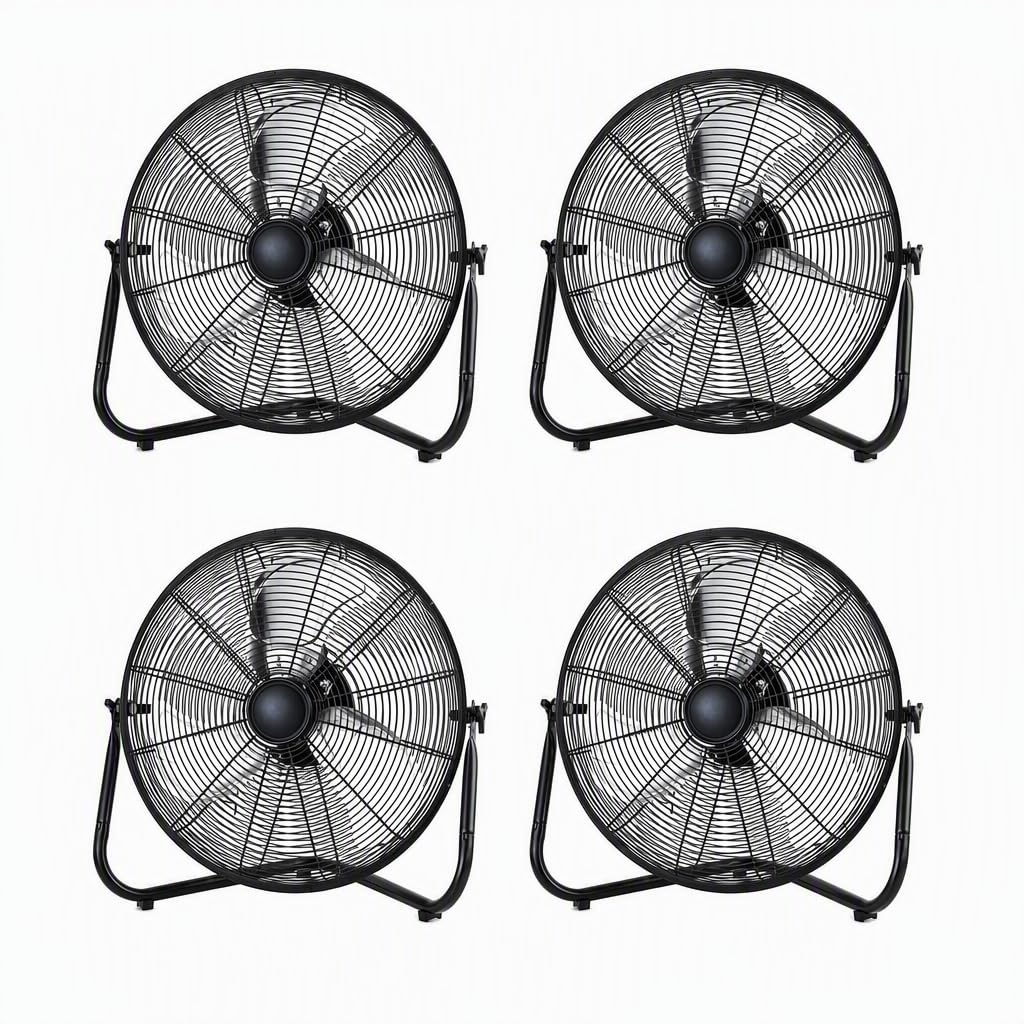 20" 3-Speed Metal Floor Fan 4-Pack Q16656