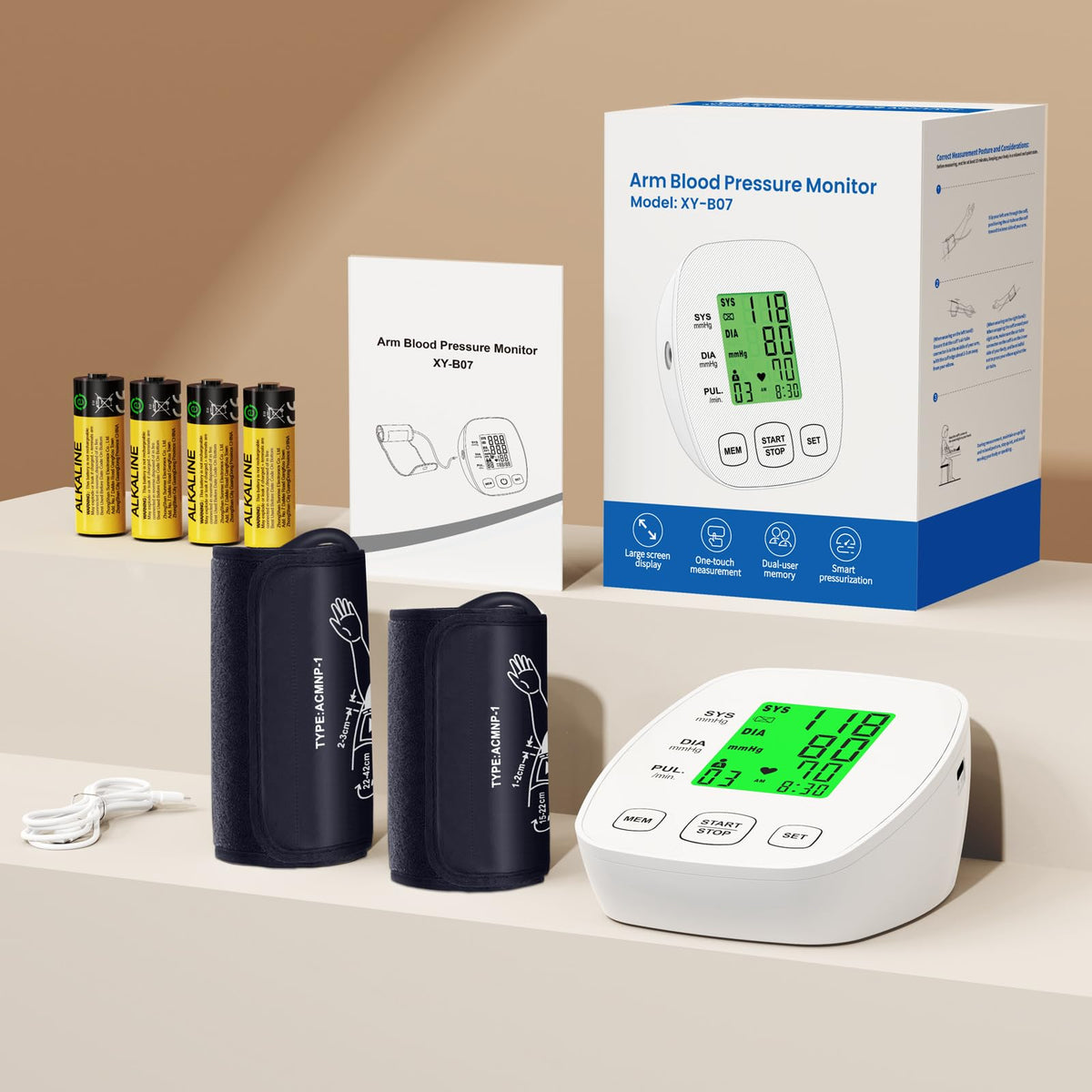 Arm Blood Pressure Monitor with 2 Cuffs W307772