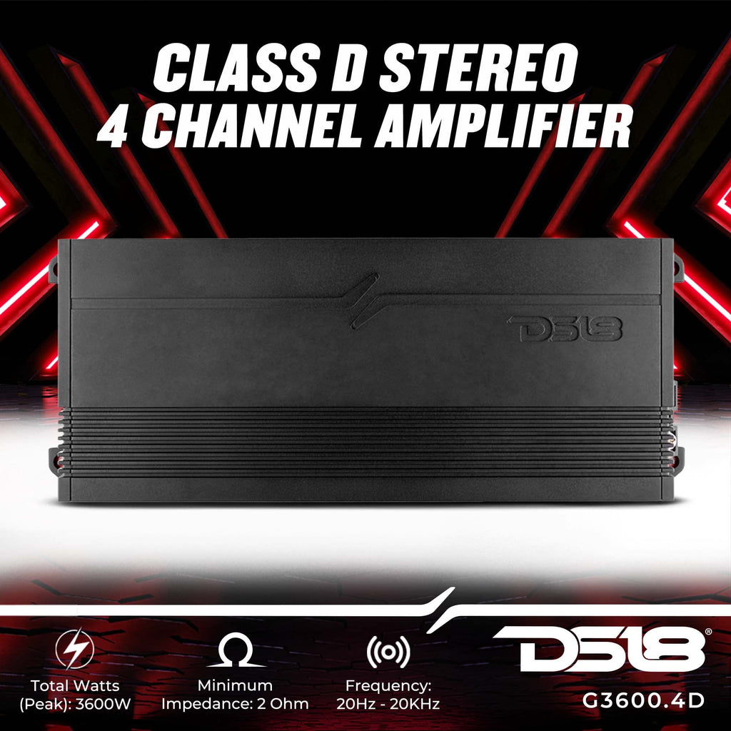4-Channel Class D Car Audio Amplifier 3600 Watts B6542