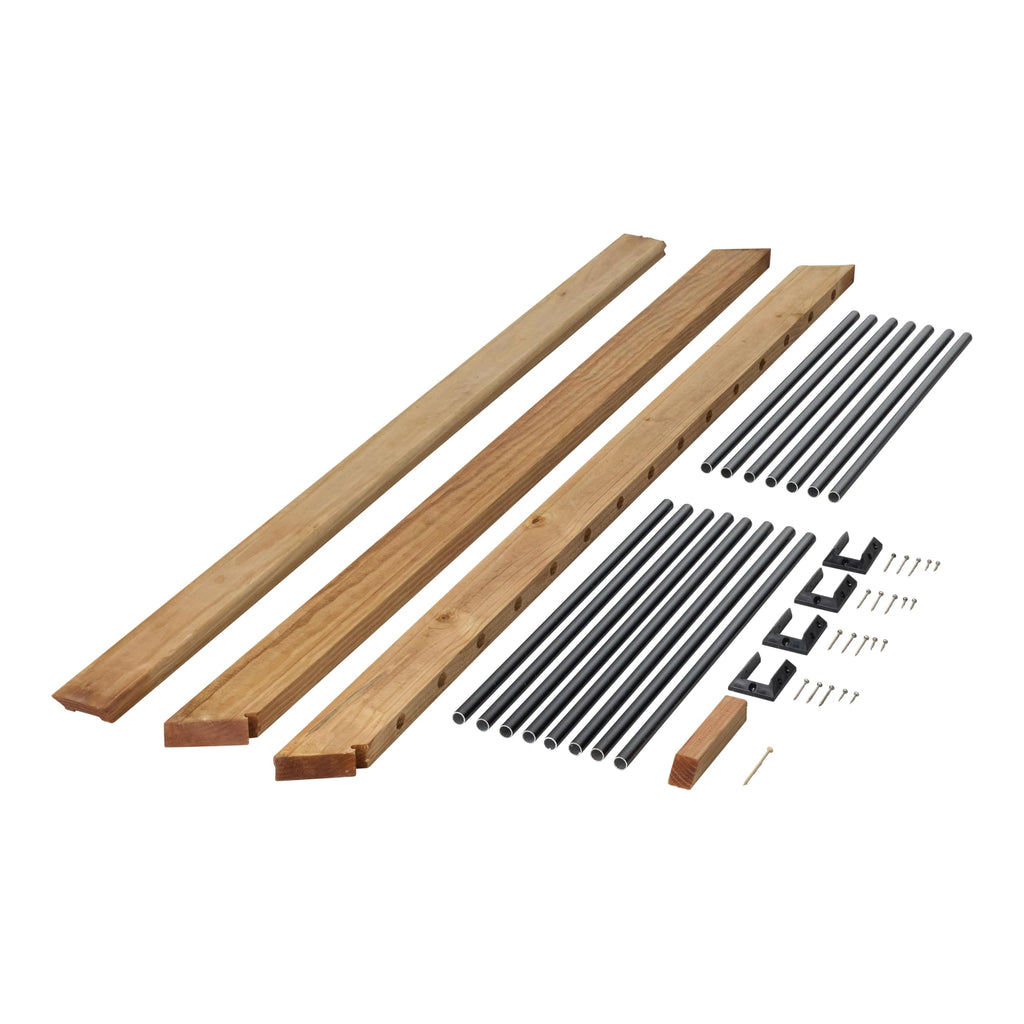 6 ft. Southern Yellow Pine Stair Rail Kit with Black Balusters T390