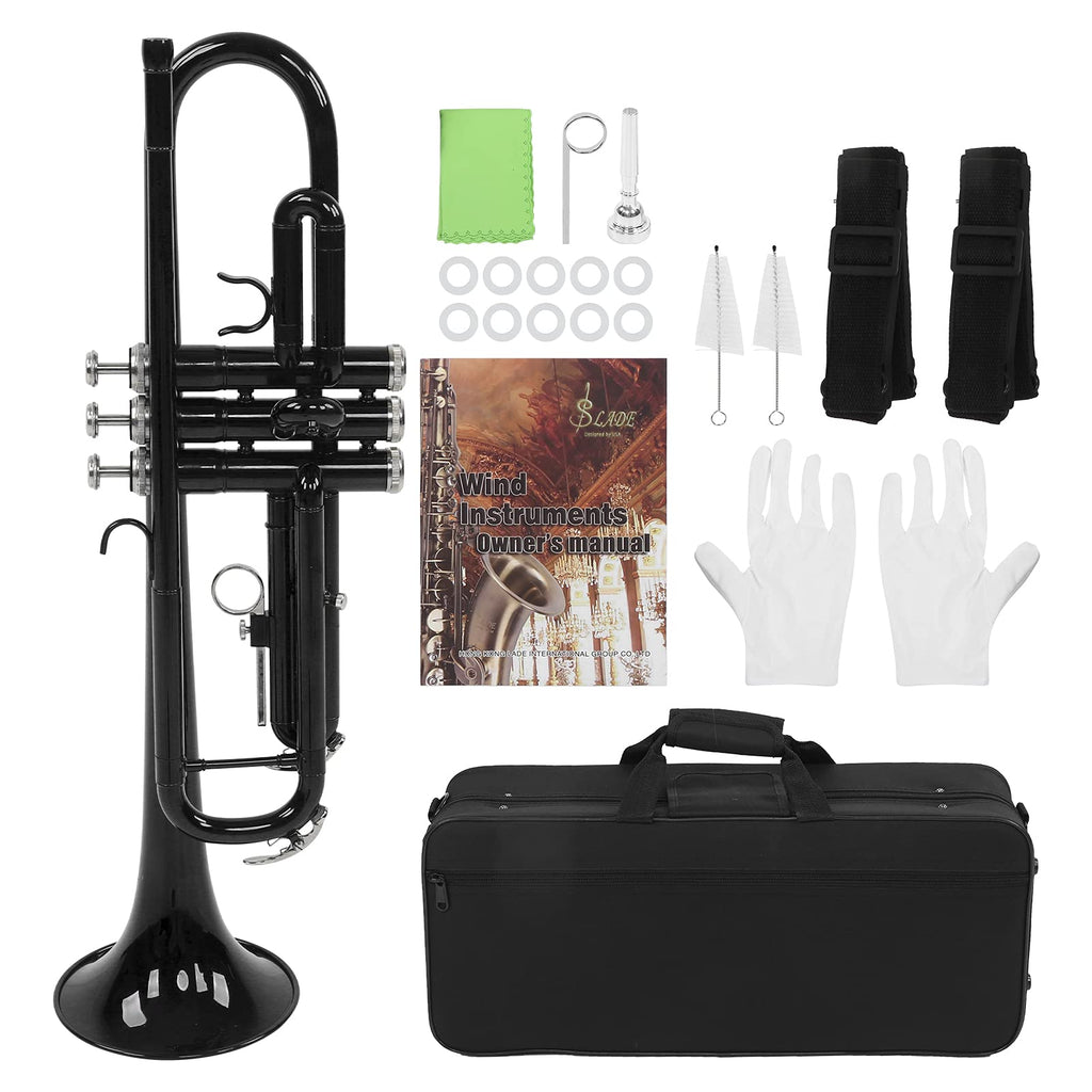 Bb Trumpet Set Brass Wind Instrument with Mouthpiece and Case K137
