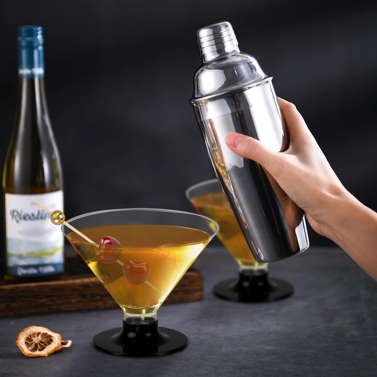 25 PCS 5oz Clear Plastic Martini Glasses E65345