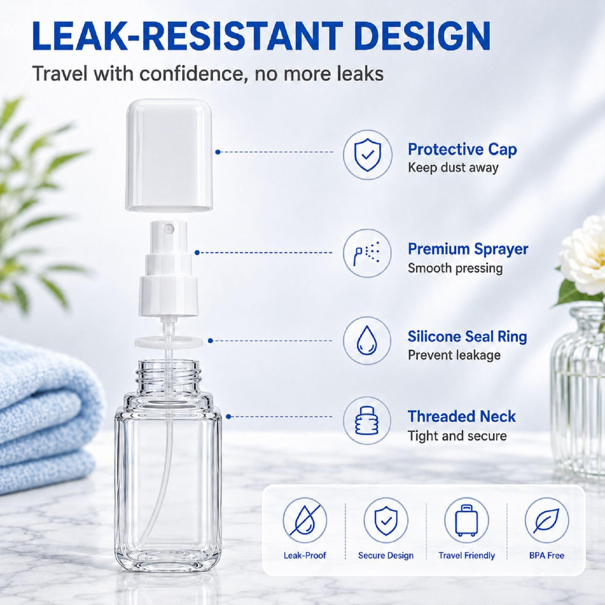 2 Pack 2.7oz Fine Mist Spray Bottles Z351
