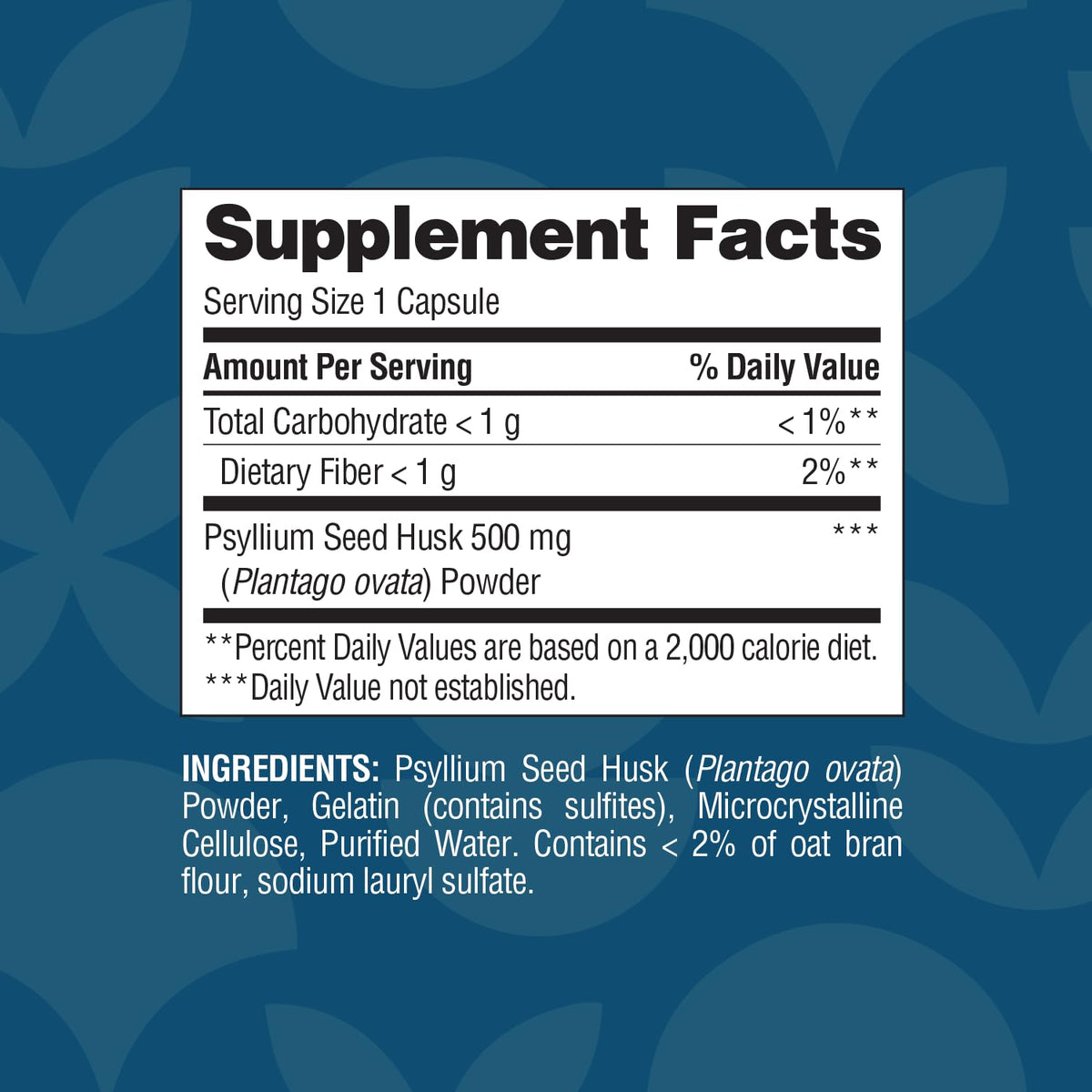 Psyllium Husk 500 mg Capsules 200 Count T44463