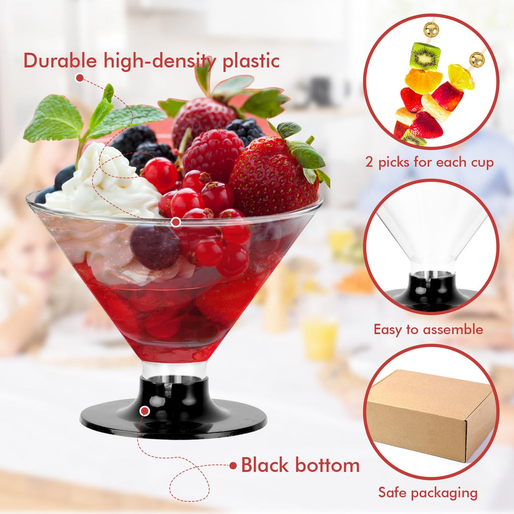 25 PCS 5oz Clear Plastic Martini Glasses E65345
