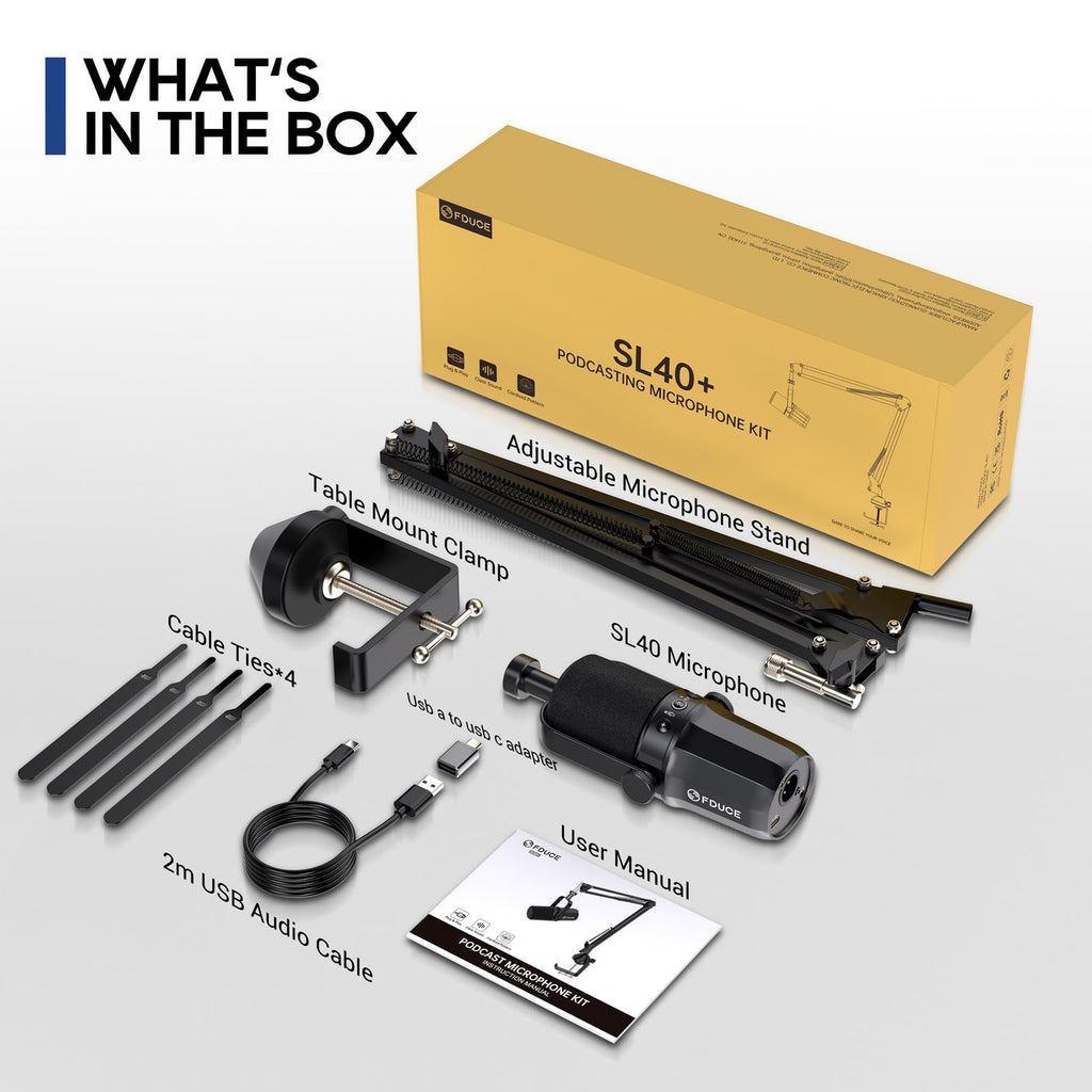 USB/XLR Dynamic Microphone Kit with Boom Arm Q627