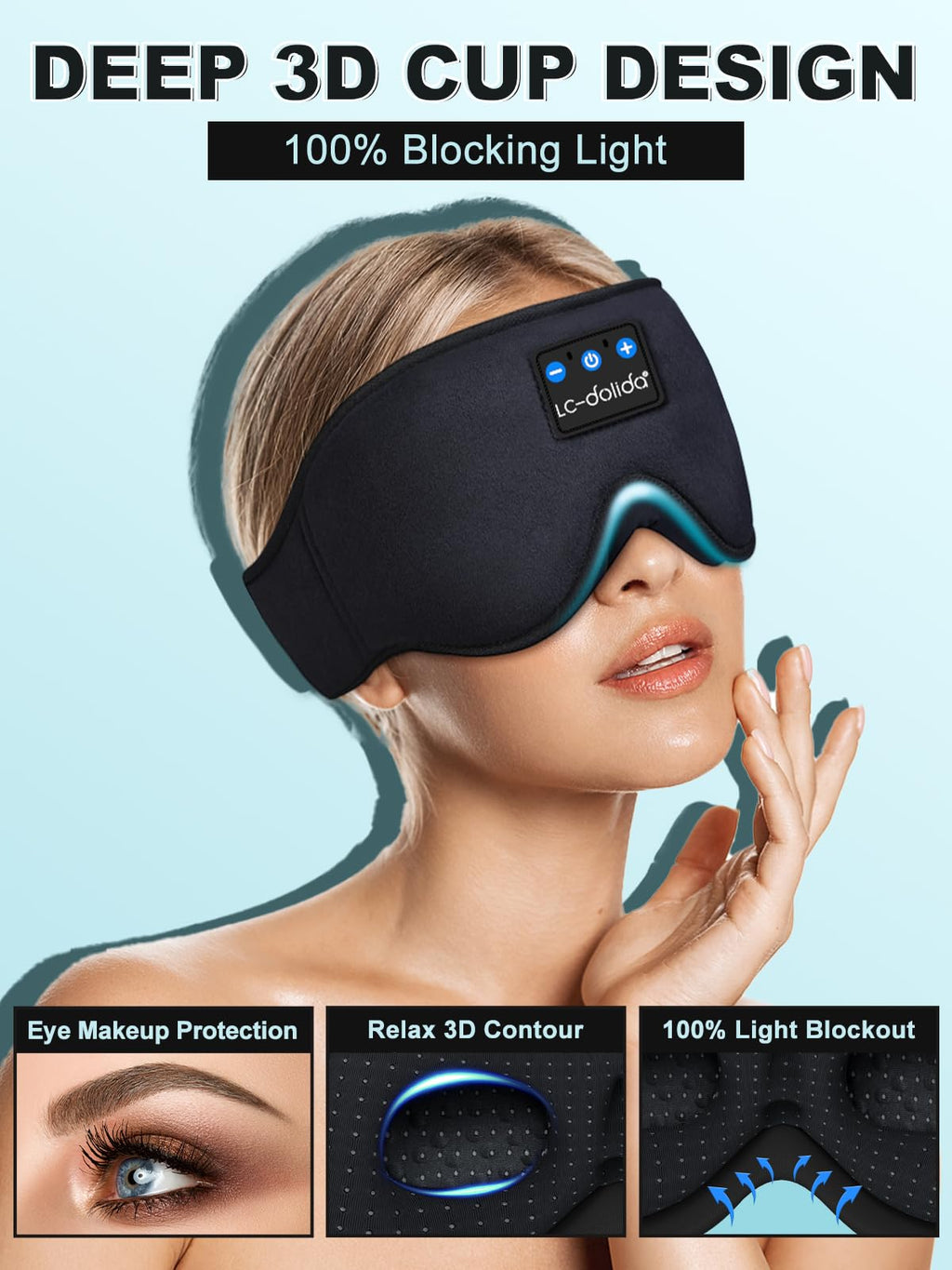 Sleep Mask with Bluetooth Headphones and Silk Sleep Mask Z939507