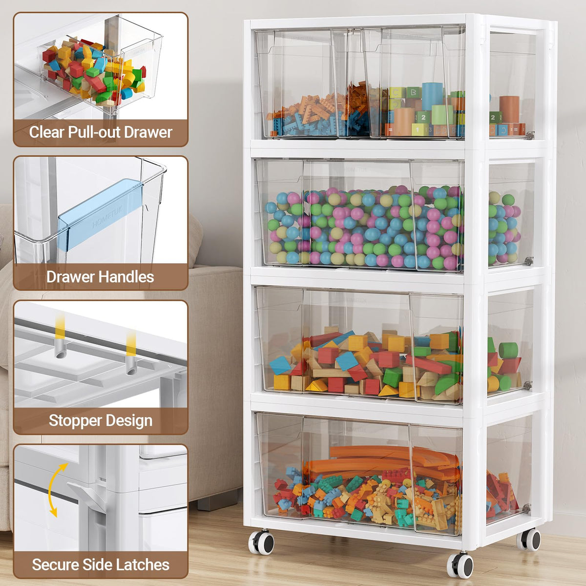 Extra Large 3 Drawer Storage Cart K999
