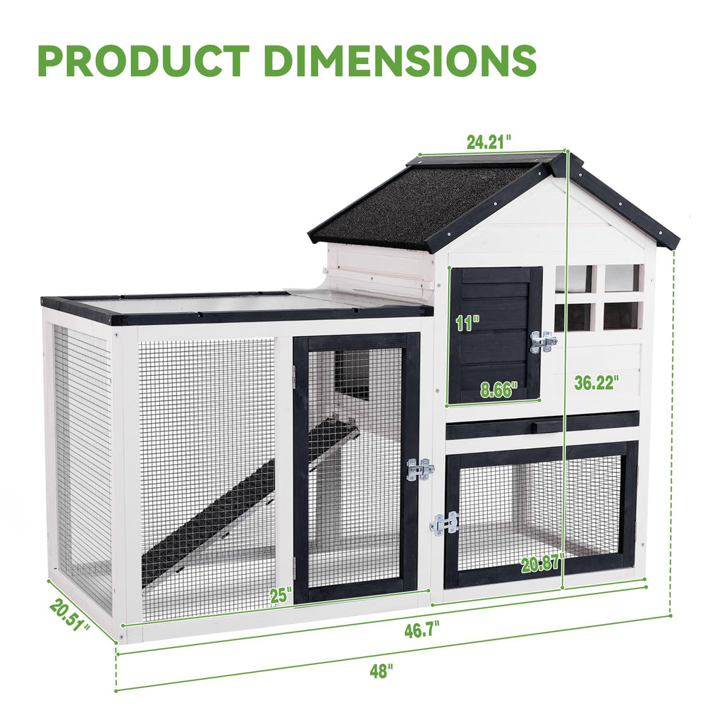 Rabbit Hutch Bunny Cage with Mesh Floor U369610