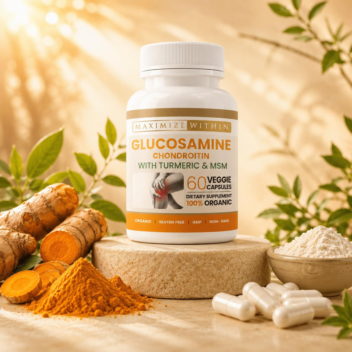 Glucosamine Chondroitin Turmeric MSM 60 Veggie Capsules K154078