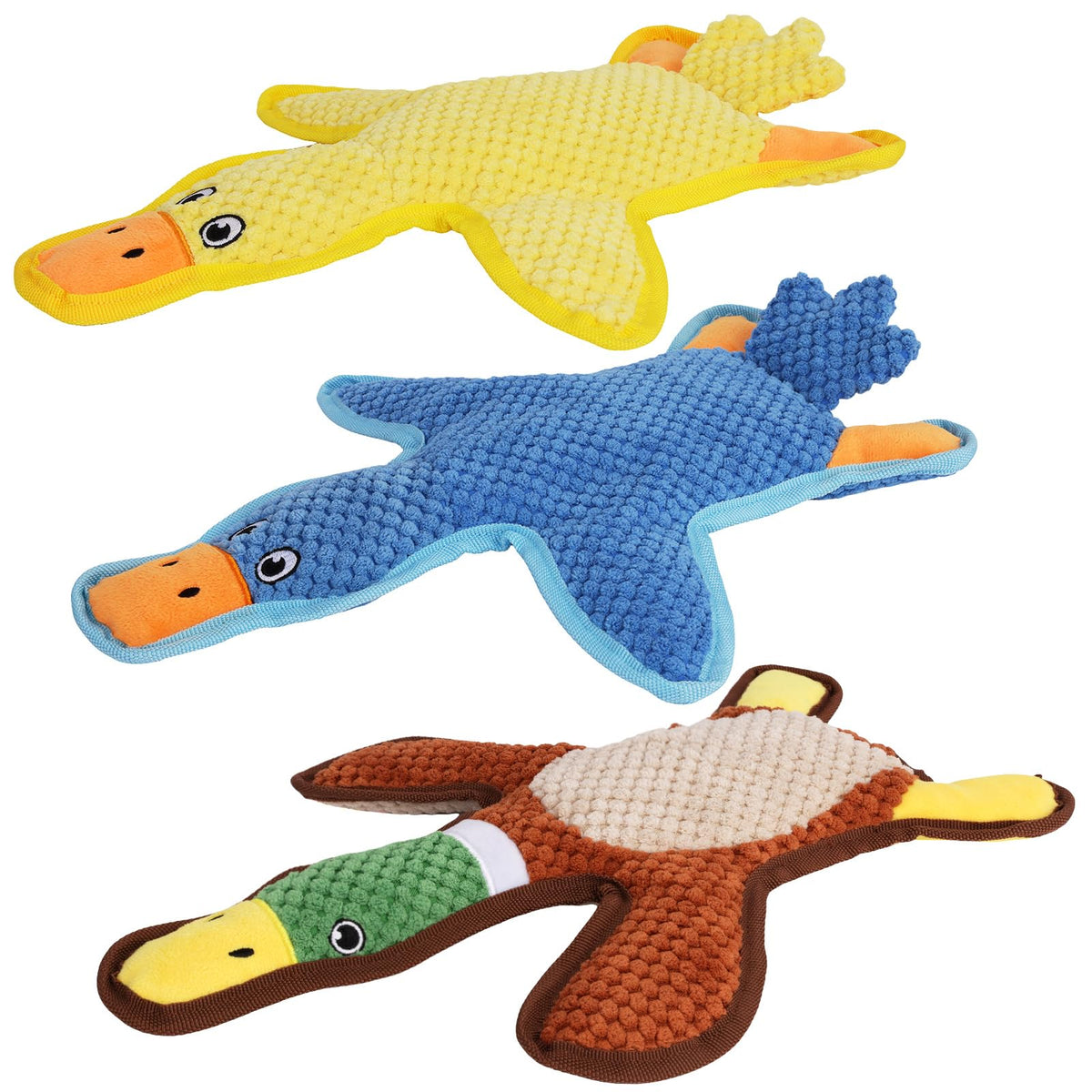 3-Pack No-Stuffing Squeaky Crinkle Dog Chew Toy M1528