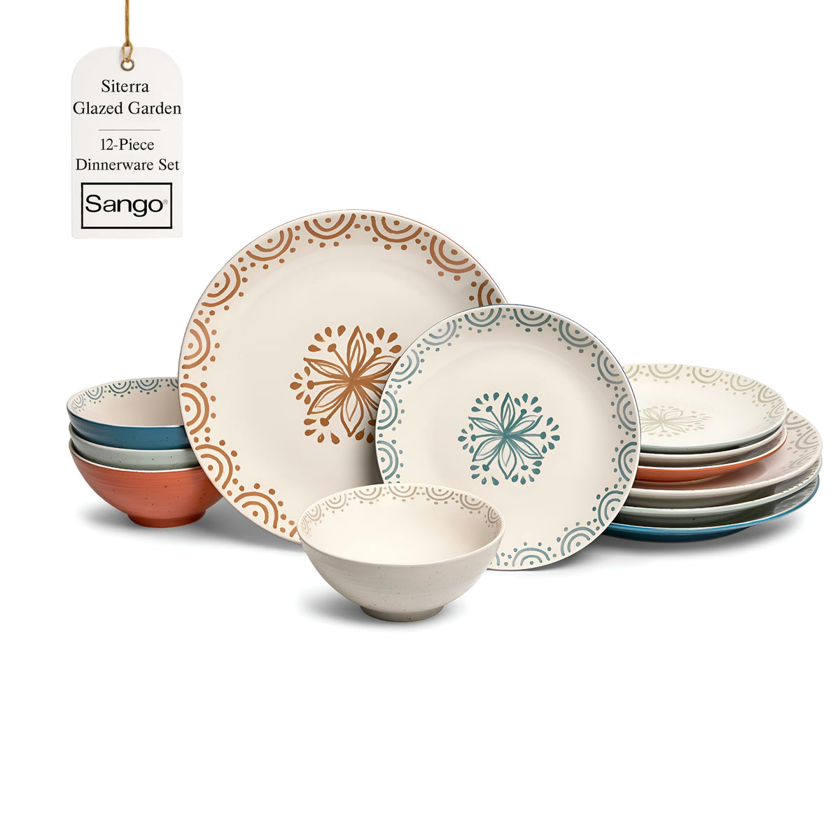 12-Piece Speckled Stoneware Dinnerware Set for 4 K488890