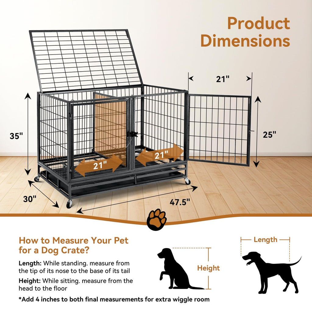 48inch Metal Wire Dog Crate with Divider G34949