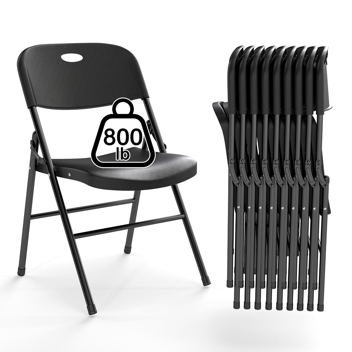 10 Pack Black Heavy Duty Folding Chair E720
