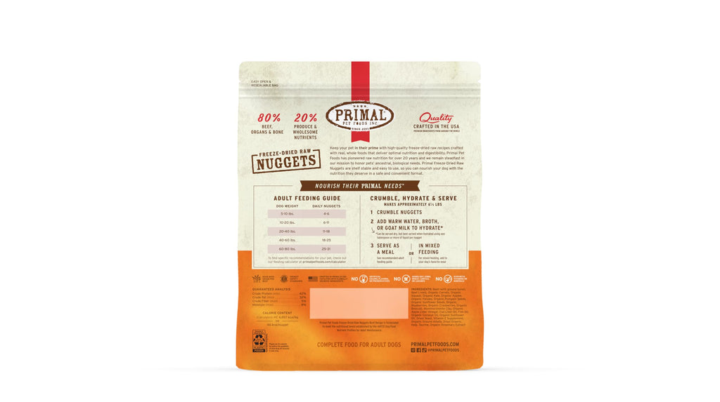 Freeze Dried Raw Dog Food Nuggets Beef 30 oz Z639