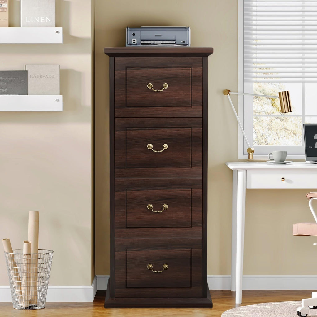 4 Drawer Dark Walnut File Cabinet K50959