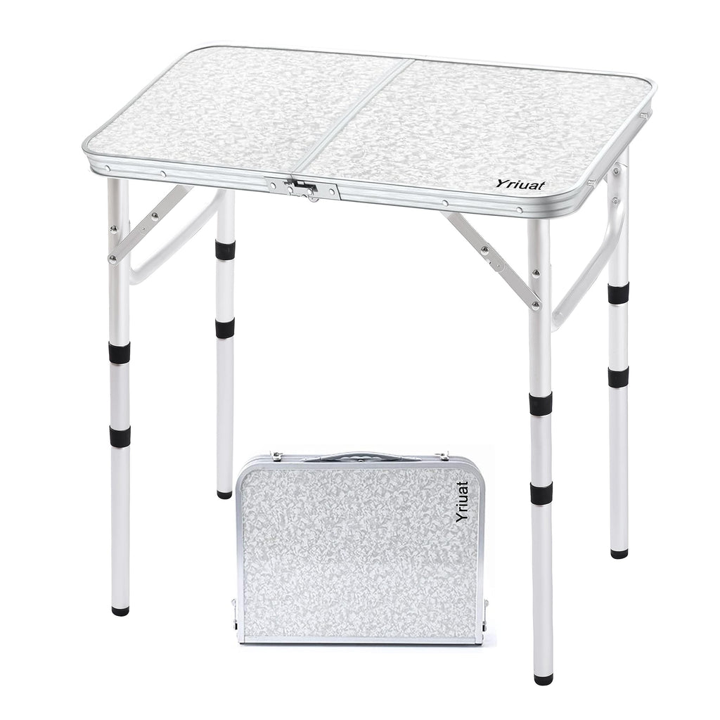 Folding Camping Table, Adjustable Height Portable Picnic Table, 24"x 16" J93885