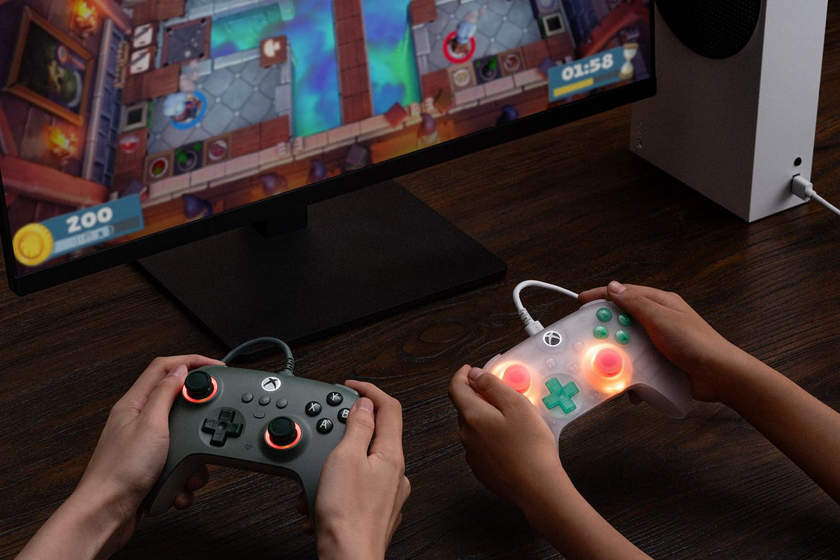Wired Controller with RGB Lighting, Hall Effect Joysticks and Triggers, Translucent Pink S687