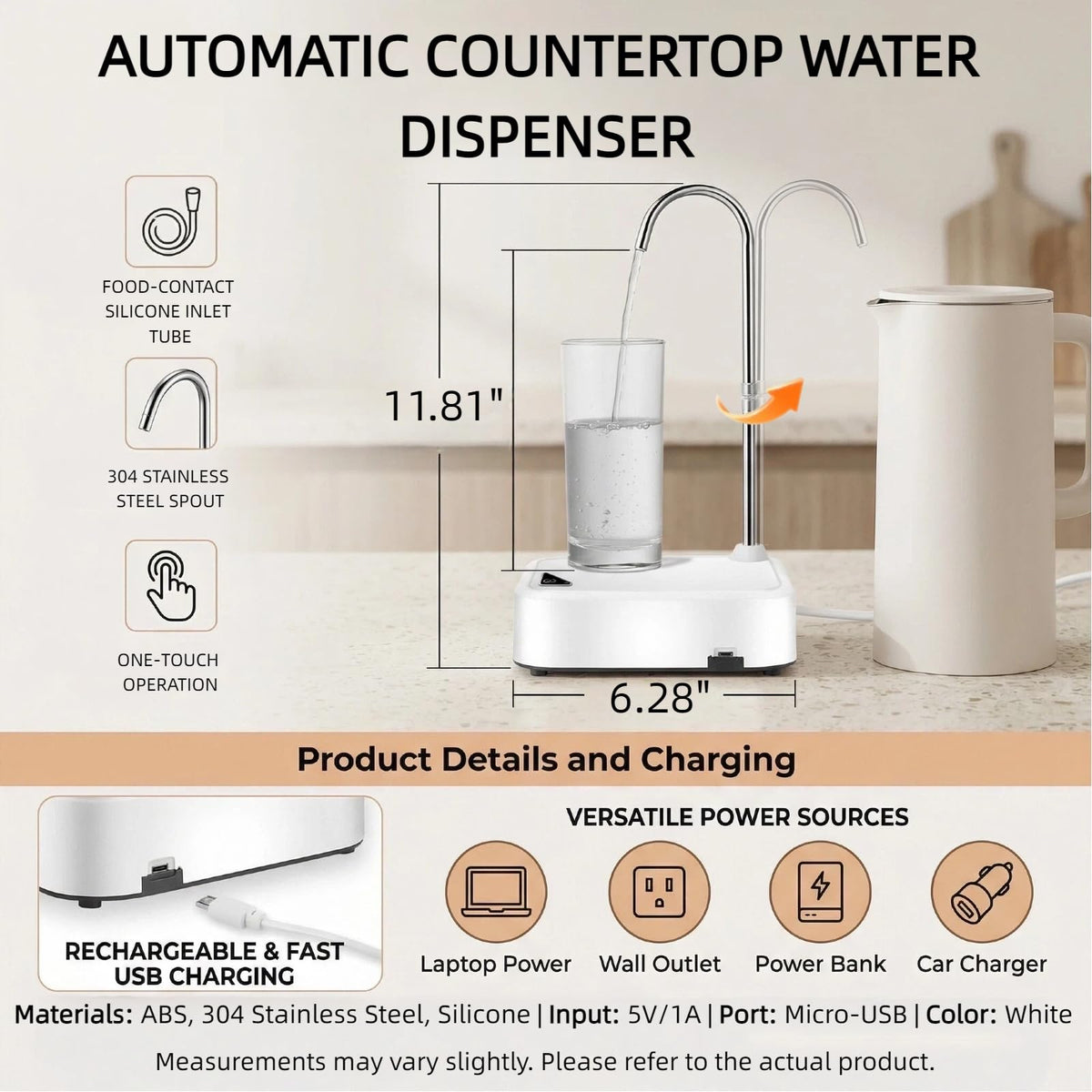 Electric Desktop Water Dispenser Pump for 5 Gallon Bottle A471