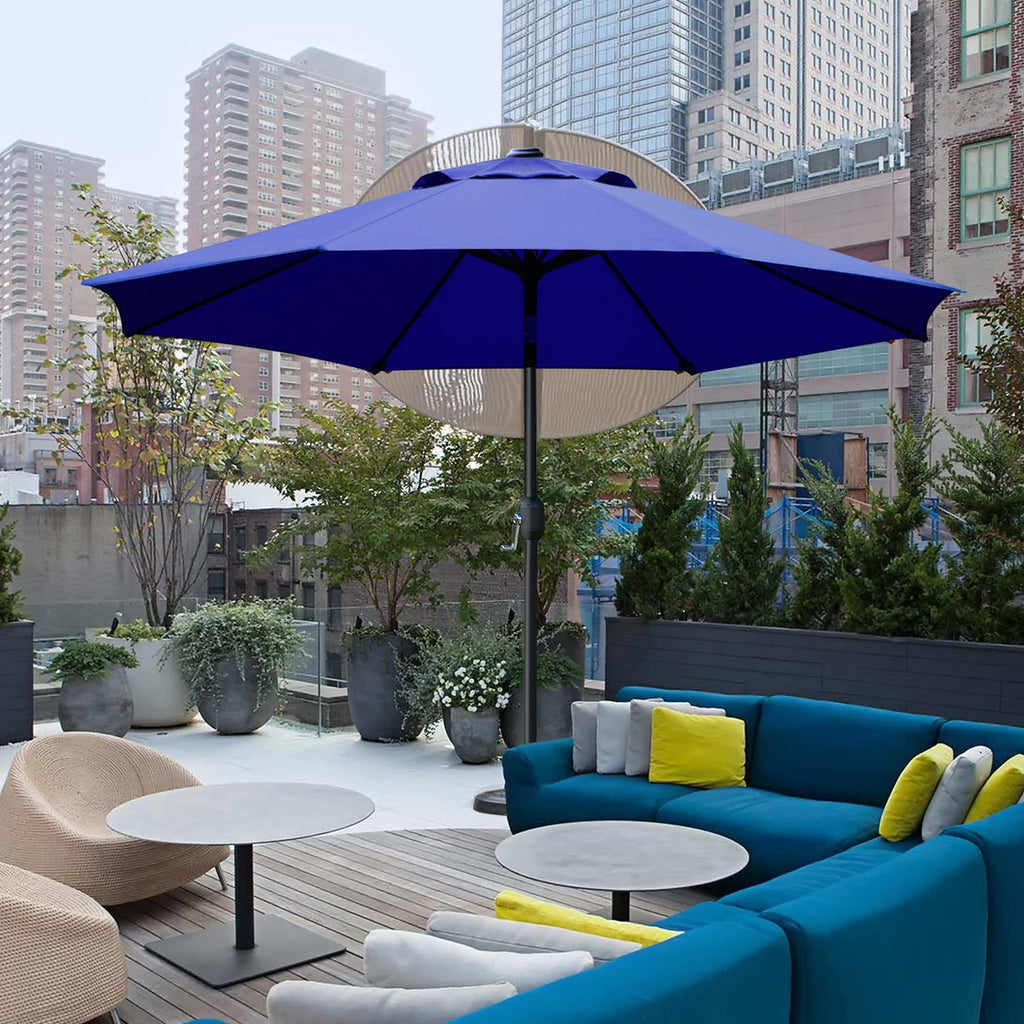 9' Patio Umbrella with 8 Ribs Navy Blue Y7050