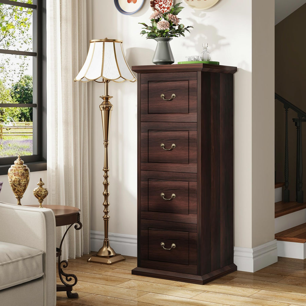 4 Drawer Dark Walnut File Cabinet K50959