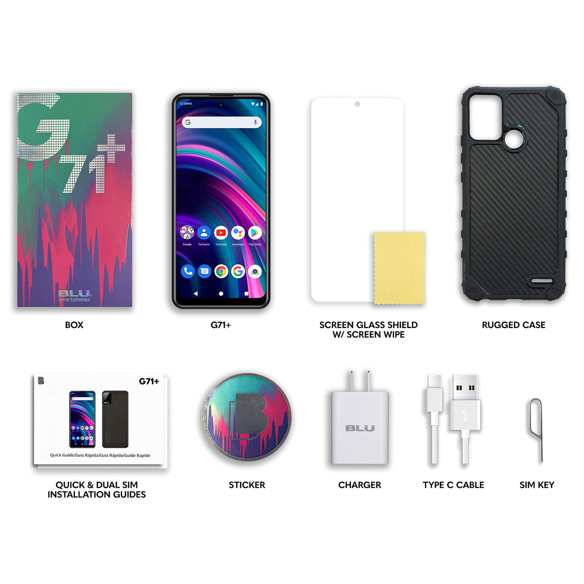 Unlocked 6.5” HD+ Display 128/4GB Blue Smartphone G7313